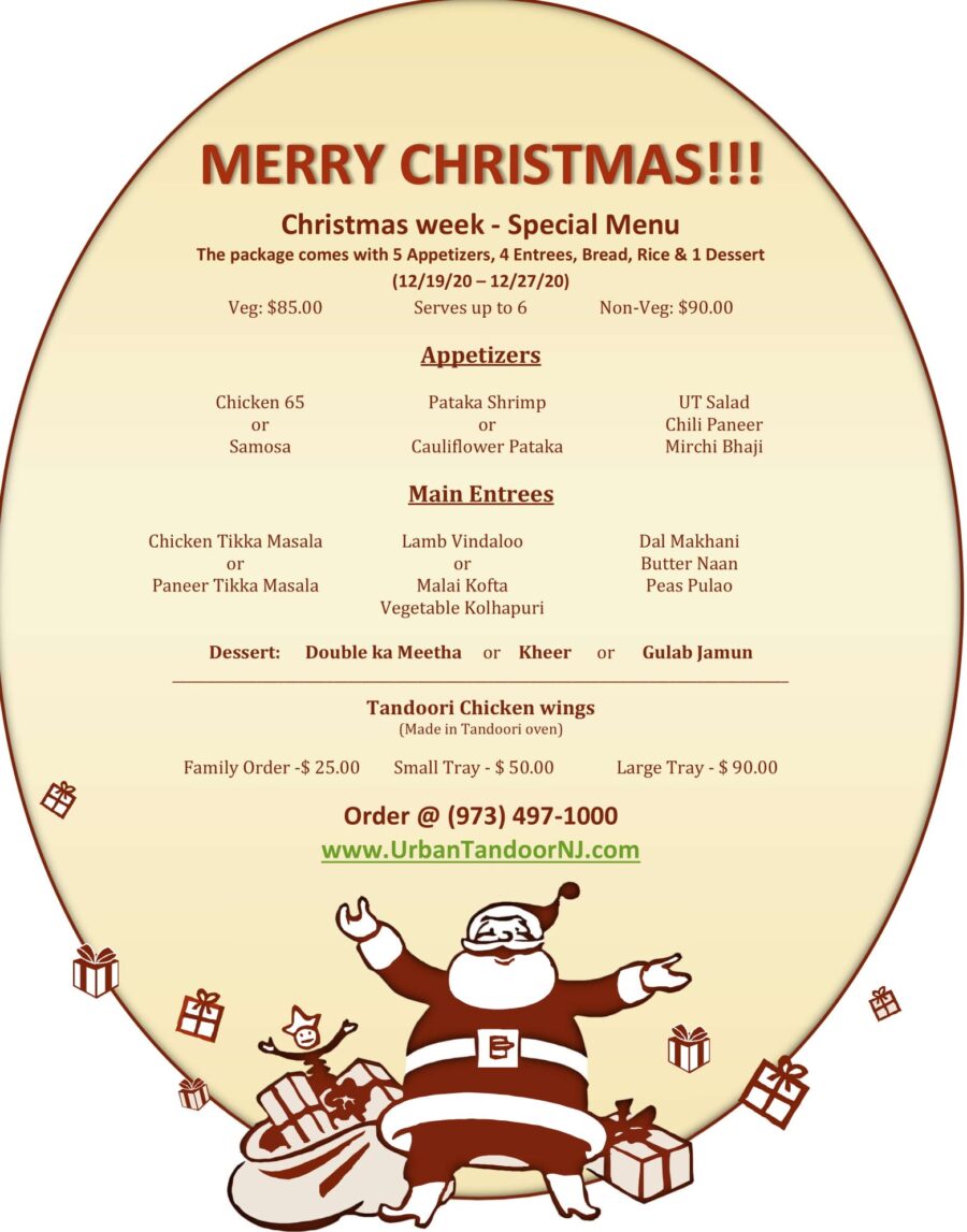 Urban Tandoor Christmas Week Special Menu